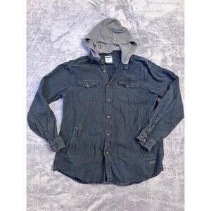 O'Neill Black Long Sleeve Shirt Men's L Light Shacket Gorpcore Grunge Y2K